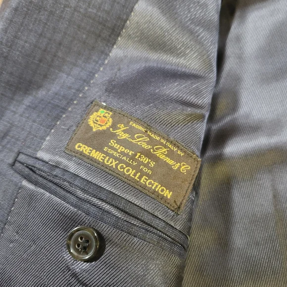 Loro Piano Super 130's Cremieux Blazer Men 44L Blue Grid Check Sport Coat Jacket - Picture 5 of 10